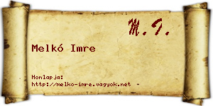 Melkó Imre névjegykártya